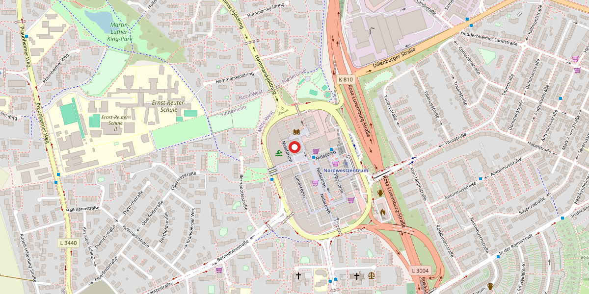 Kartenausschnitt: SAALBAU Titus-Forum, Walter-Möller-Platz 2, 60439 Frankfurt